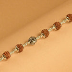 Rudraksha With Silver Shivling Beads Bracelet