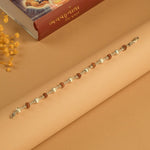 Rudraksha Bracelet with Cylindrical CNC Silver Beads
