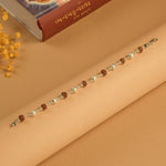 Rudraksha With Moti Beads Silver Bracelet