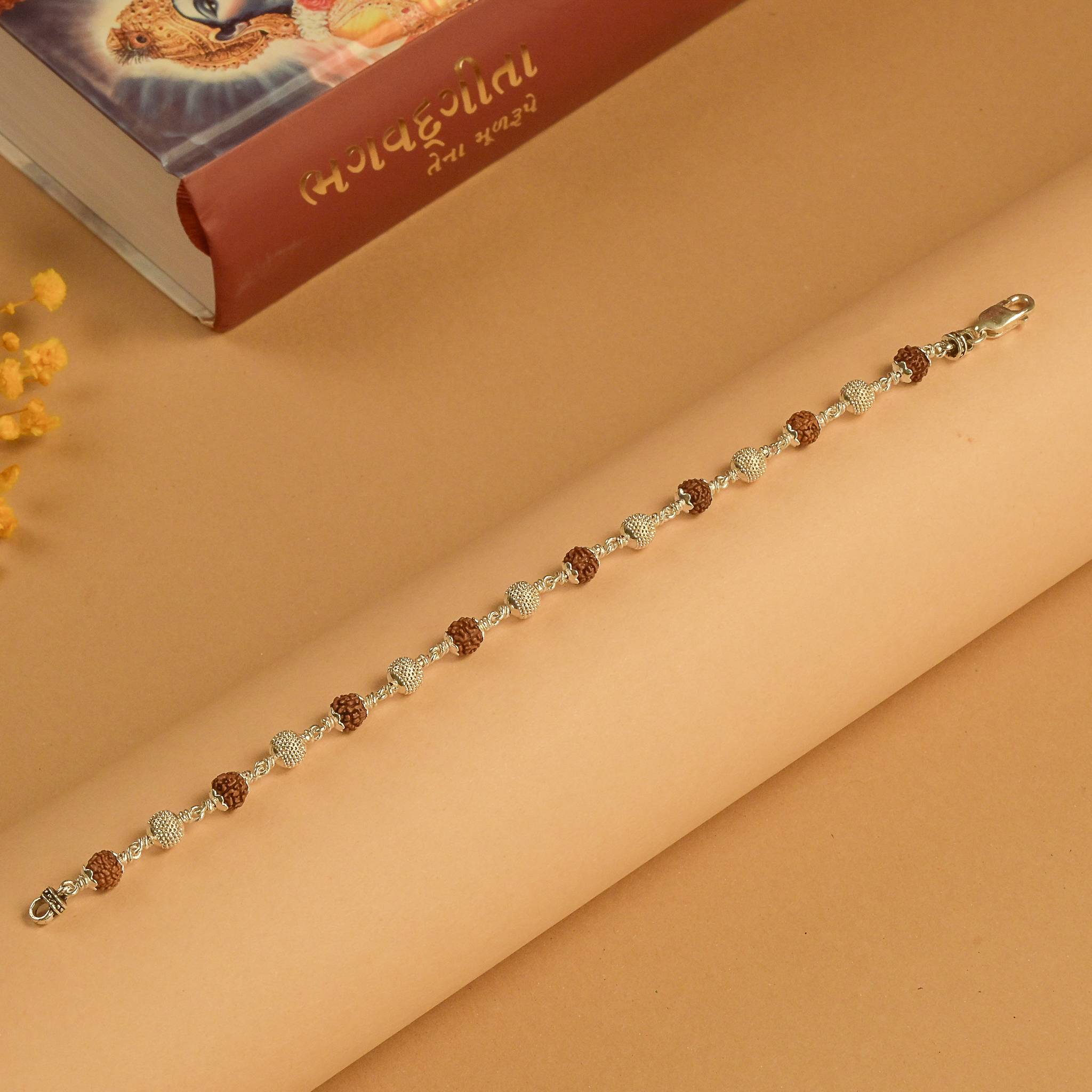 CNC Silver Rudraksha Bracelet
