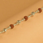 Silver CNC Rudraksha Bracelet