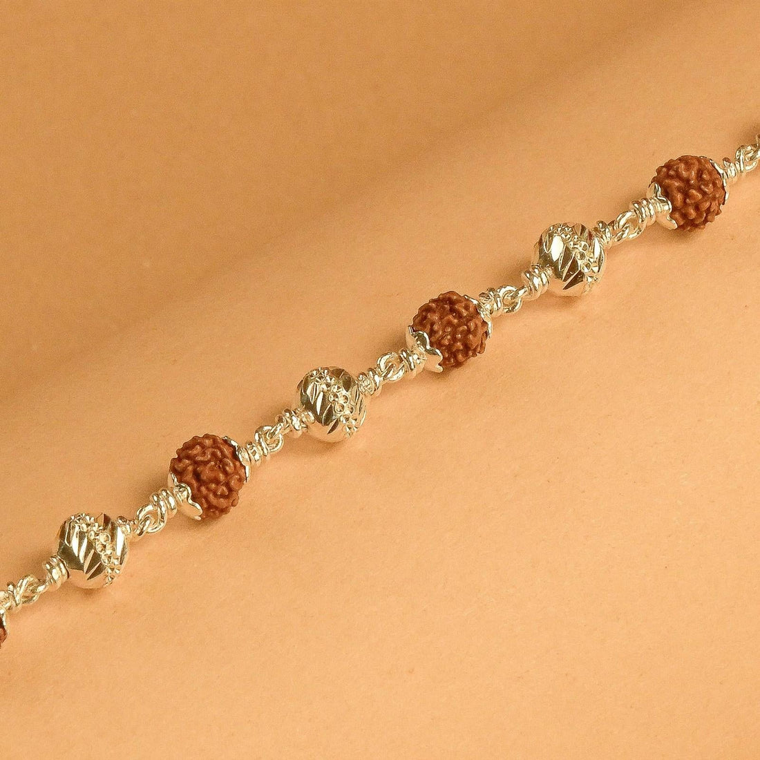 Silver Sterling Designer Rudraksha Bracelet