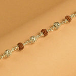 Textured Silver CNC Rudraksha Bracelet