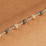 Tulsi With Silver Om Namah Shivay Beads Bracelet 5-6 MM