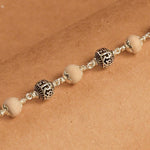 Tulsi With Shree Hari Beads Silver Bracelet