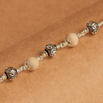 Tulsi Silver Om Beads Bracelet