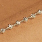 7-8 MM Silver CNC Beads Bracelet