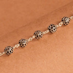 Round Om Beads Silver Bracelet