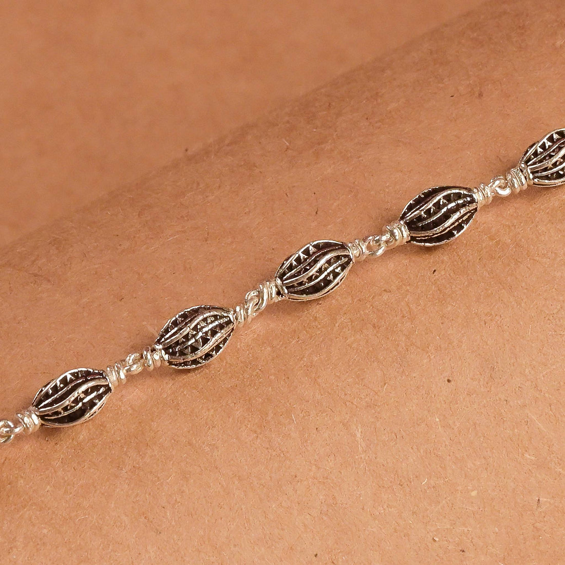 Marquise Beads Silver Bracelet