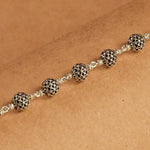 Hollow Round Silver Beads Bracelet.