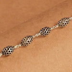 Hollow Oval Silver Beads  Bracelet