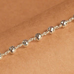 Authentic 5–6 MM CNC Silver Spacer Beads Bracelet