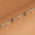5-6 MM Daimond Cut Sphatik With Om Namah Shivay Beads Bracelet