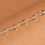 5-6 MM Sphatik Beads Silver Bracelet