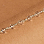 5-6MM Sphatik Bead Silver Bracelet