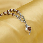 Shiv Shankh Silver Pendant With Rudraksha Mala