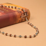 Rudraksha With Ornate Sphere Silver Beads Mala