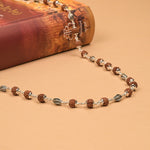 Rudraksha With Marquise Silver Beads Mala