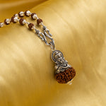 Hanuman Ji Silver Pendant With Rudraksha Mala