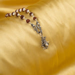 Lord Shiva Nandi Silver Pendant With Rudraksha Mala