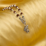 Shri Krishna with Bansi Sliver Pendant With Rudraksha Mala