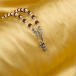 Lord Shrinathji Face Silver Pendant With Rudraksha Mala