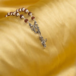 Divine Lord Krishna Flute Silver Pendant With Rudraksha Mala