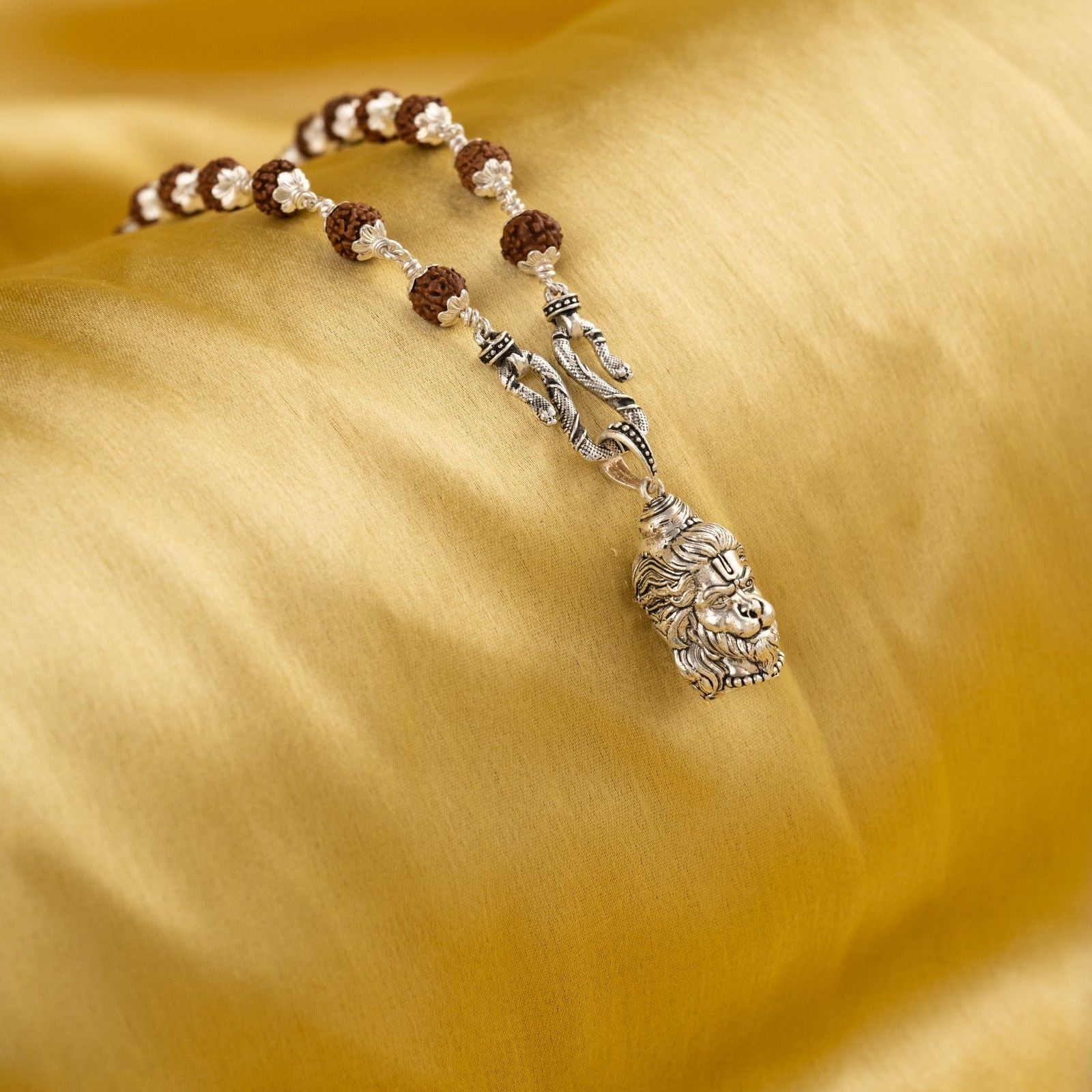 Hanuman With Mahadev Silver Pendant
With Rudraksha Mala