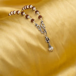 Trishul Silver Pendant With Rudraksha Mala