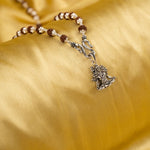 Adiyogi Shiva Silver Pendant With Rudraksha Mala