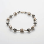 Tulsi Capping With Om Silver Bead Bracelet