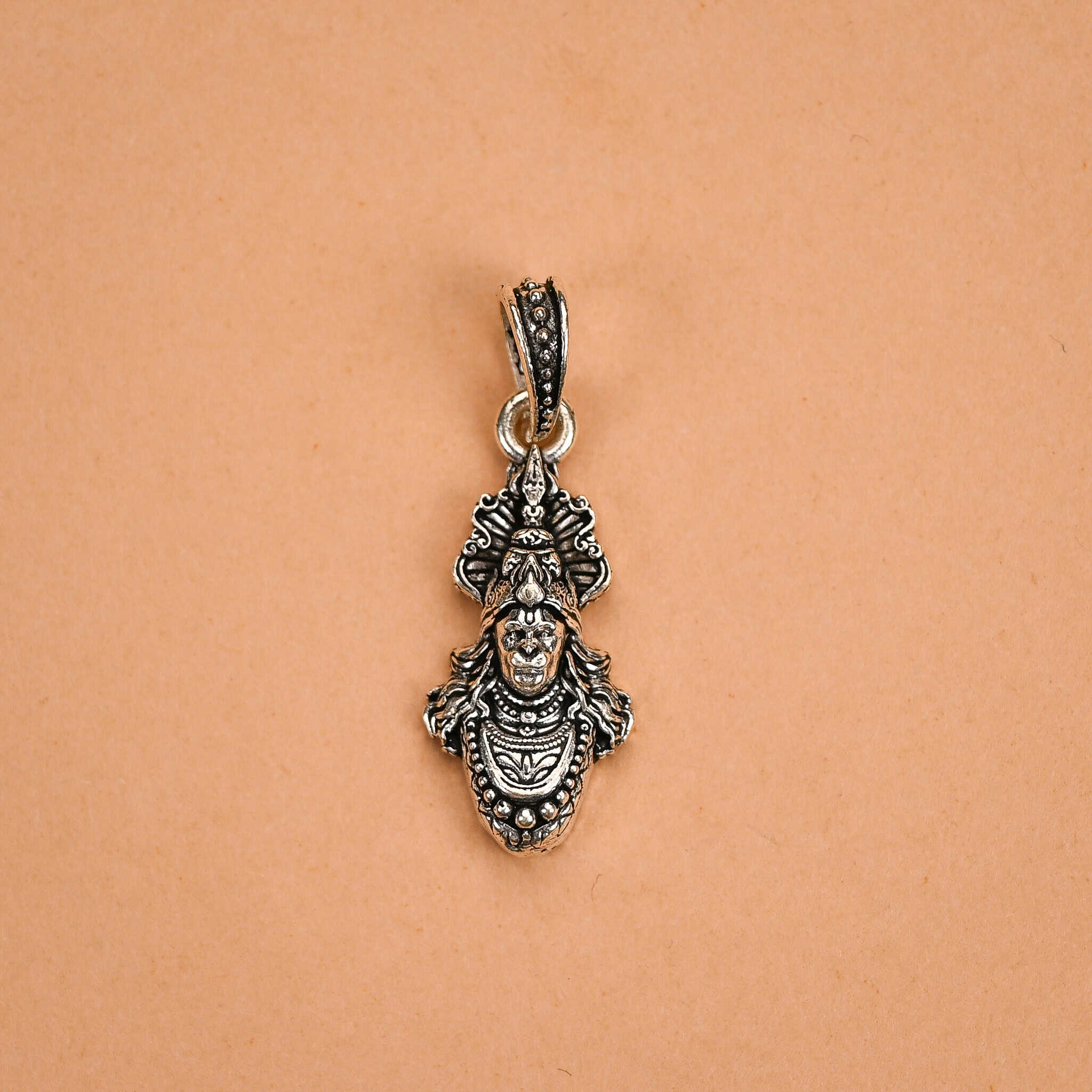 Lord Veer Bajrangi Silver Pendant