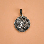 Lord Murlidhar Krishna In Round Silver Pendant