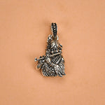 Lord Krishna bansuri silver pendant