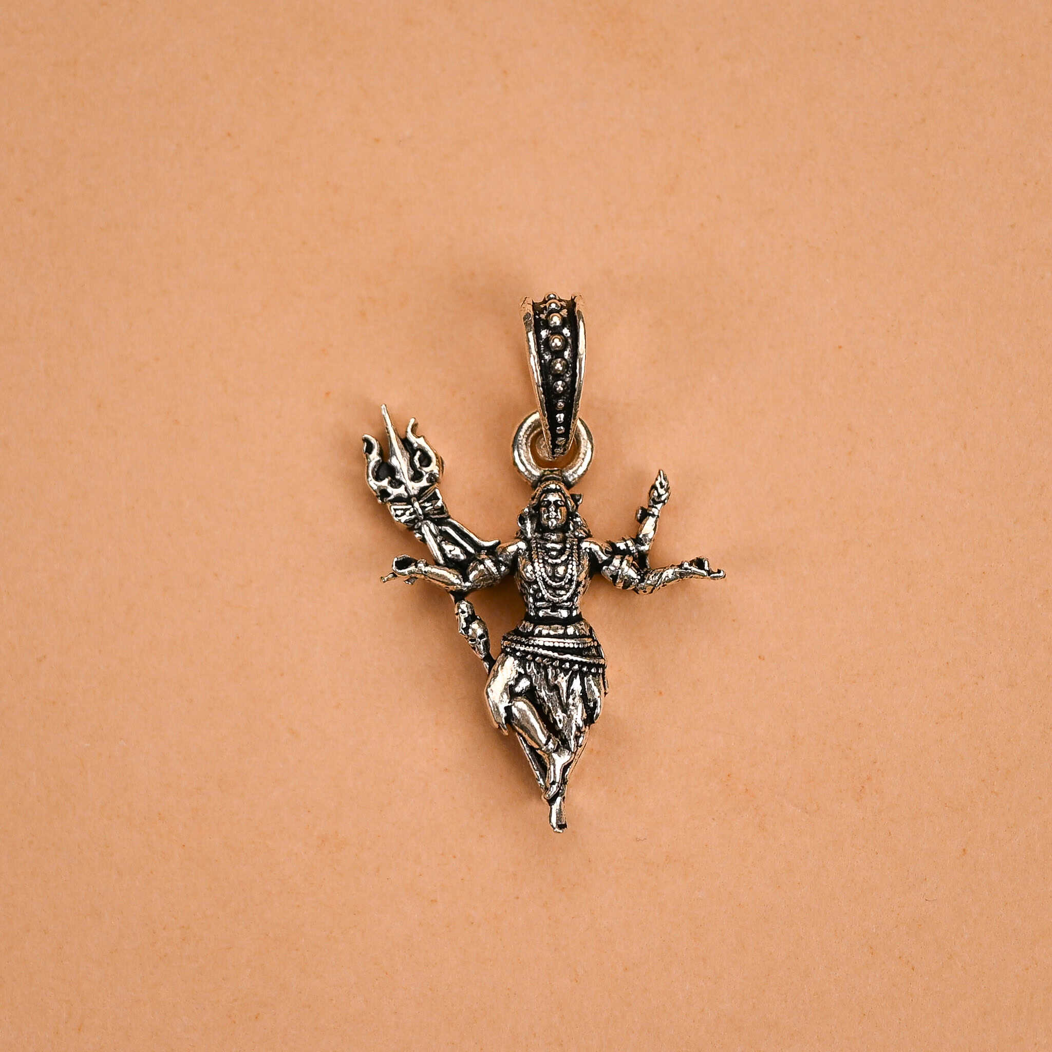 Lord Nataraja Mahadev Silver Pendant