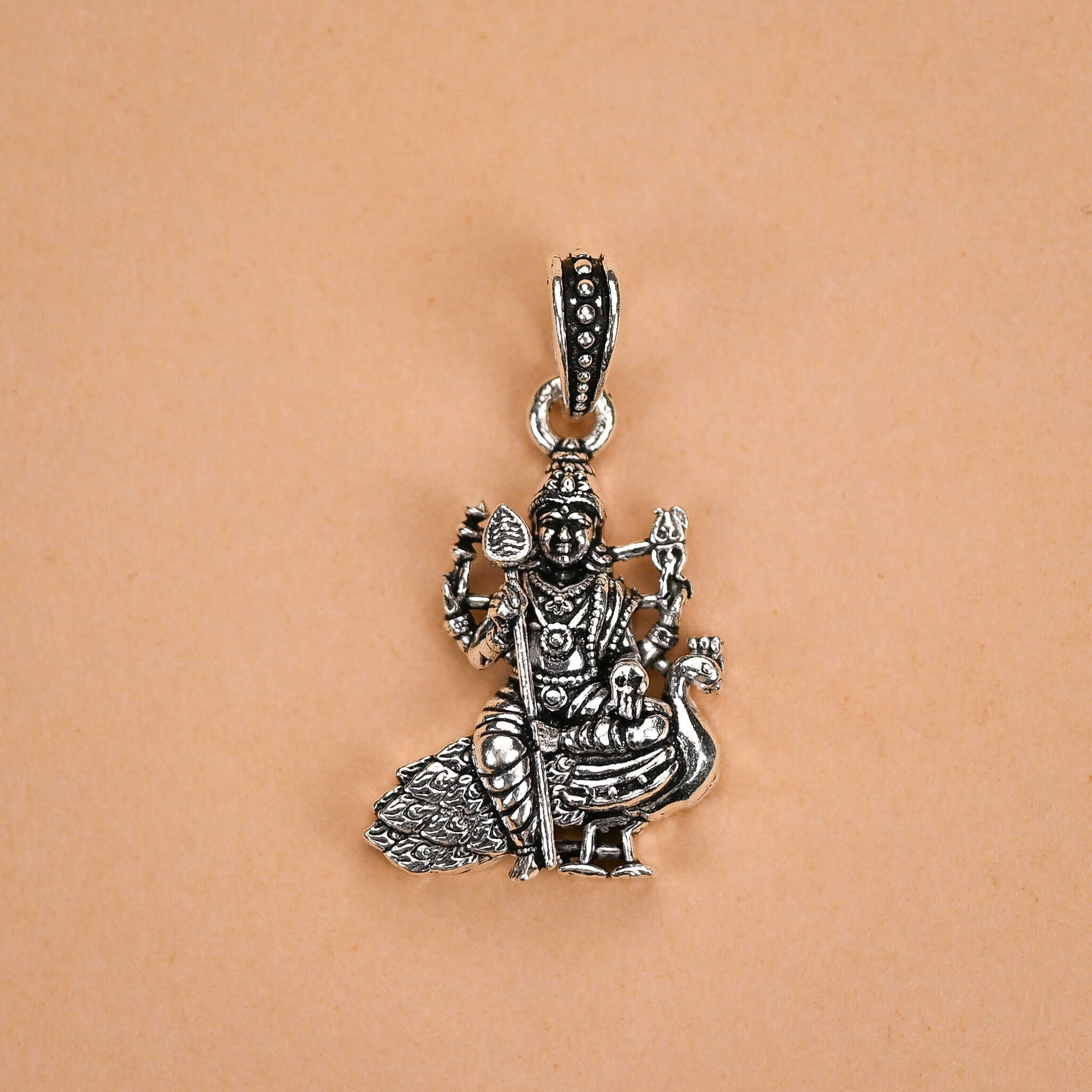 Lord Murugan Silver Pendant