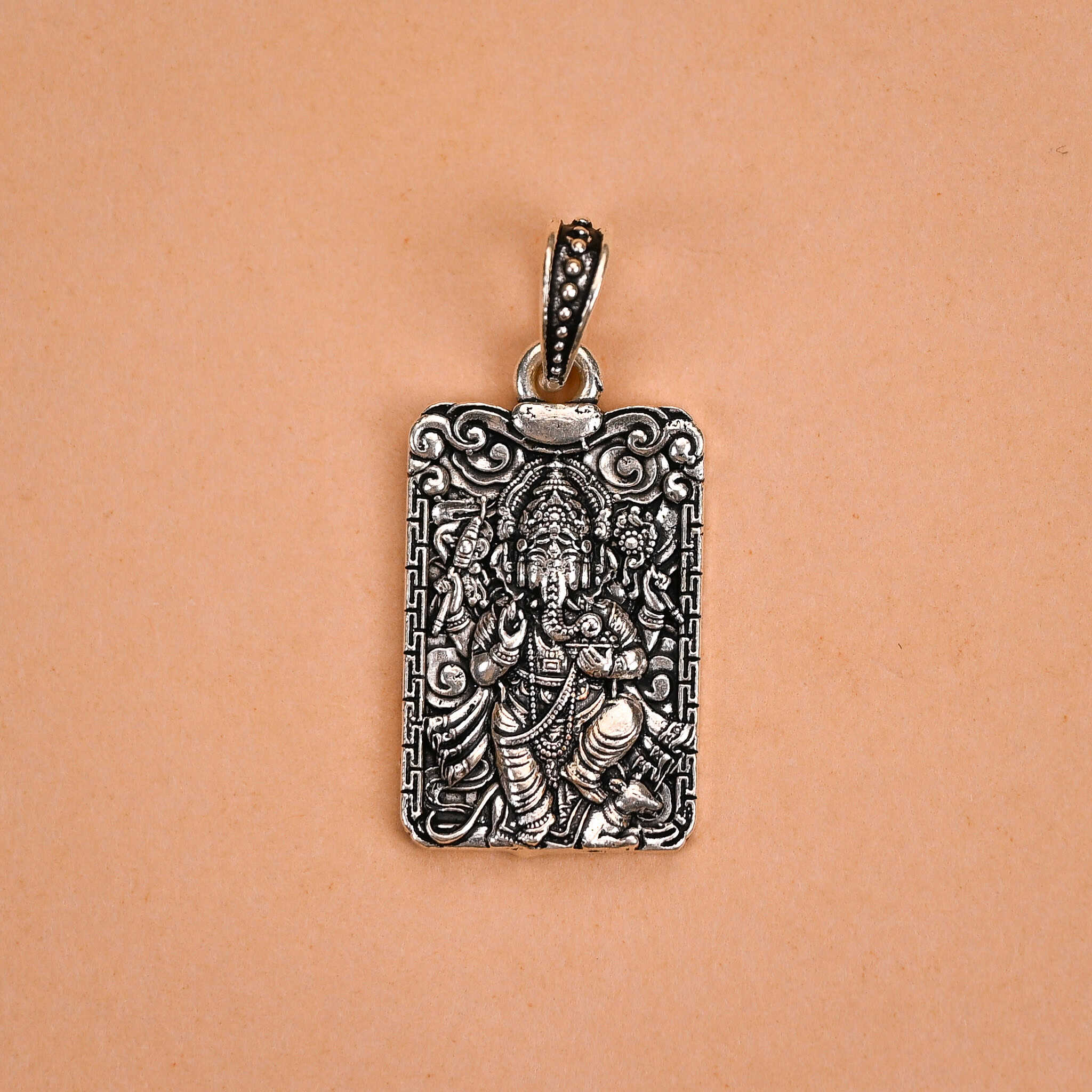 Lord Ganpati Dada Silver Pendant