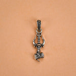 Trishul With Damaru Silver Pendant