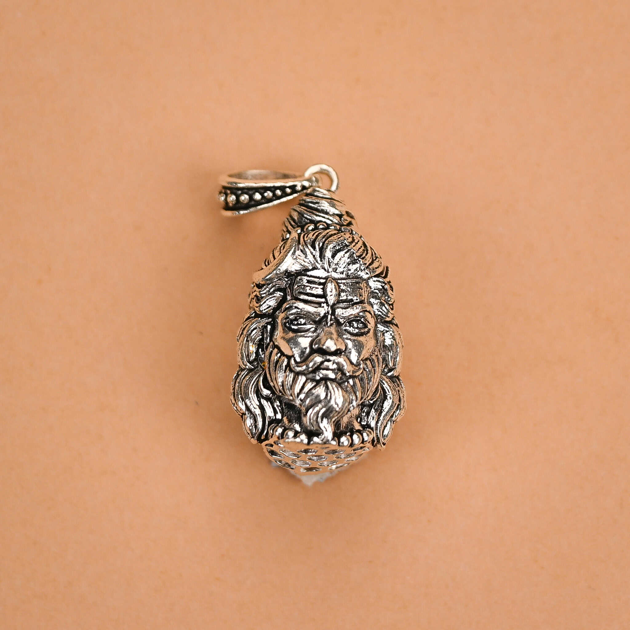 Silver Hanuman With Mahadev Pendant