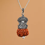 Maa Durga Pendant with 9 Mukhi Nepali Rudraksha