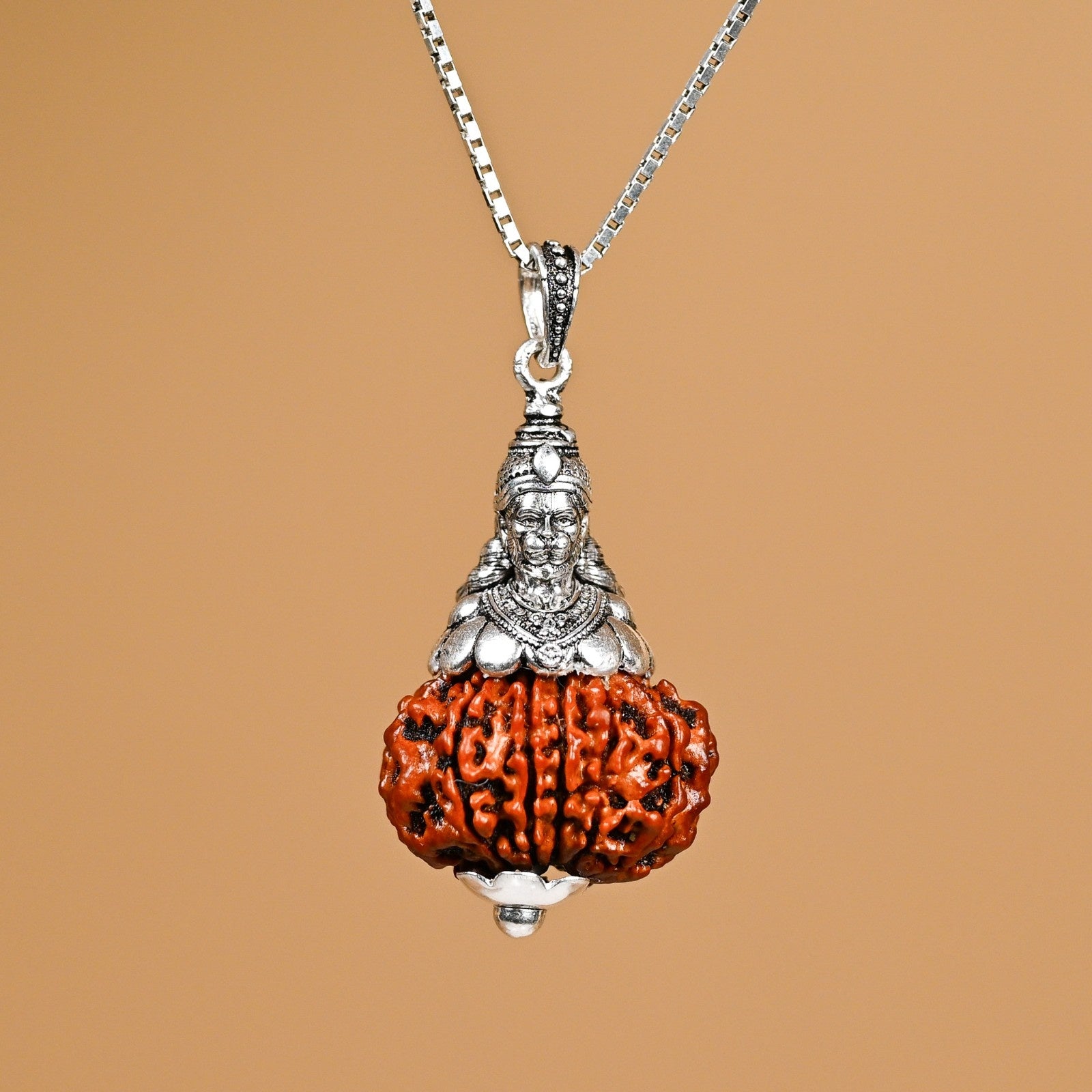 Hanumanji Pendant with 11 Mukhi Nepali  Rudraksha