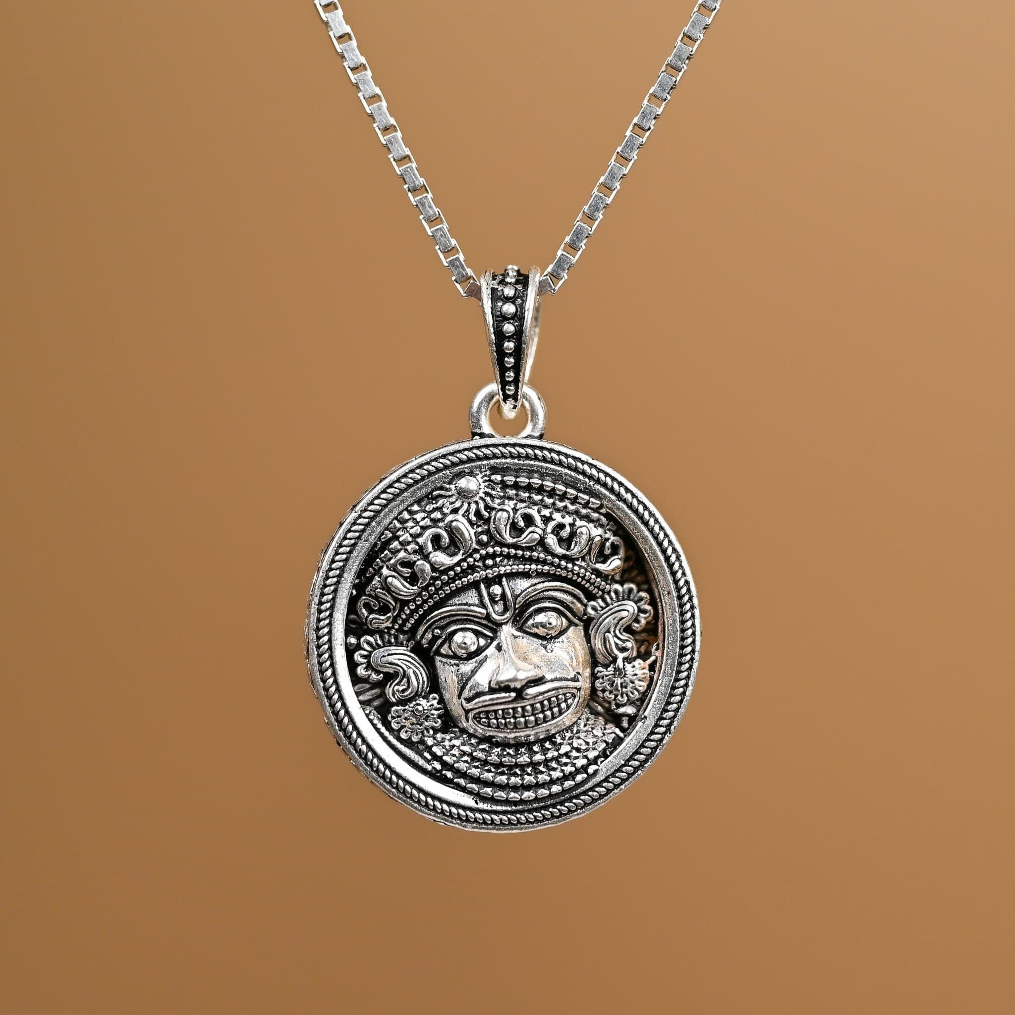 Kashtbhanjan Dev Hunuman Silver Pendant With Chain
