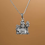Lord Shiv Shankar Silver Pendant With Chain