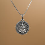Hanuman Ji Ram Naam Engraved Silver Pendant