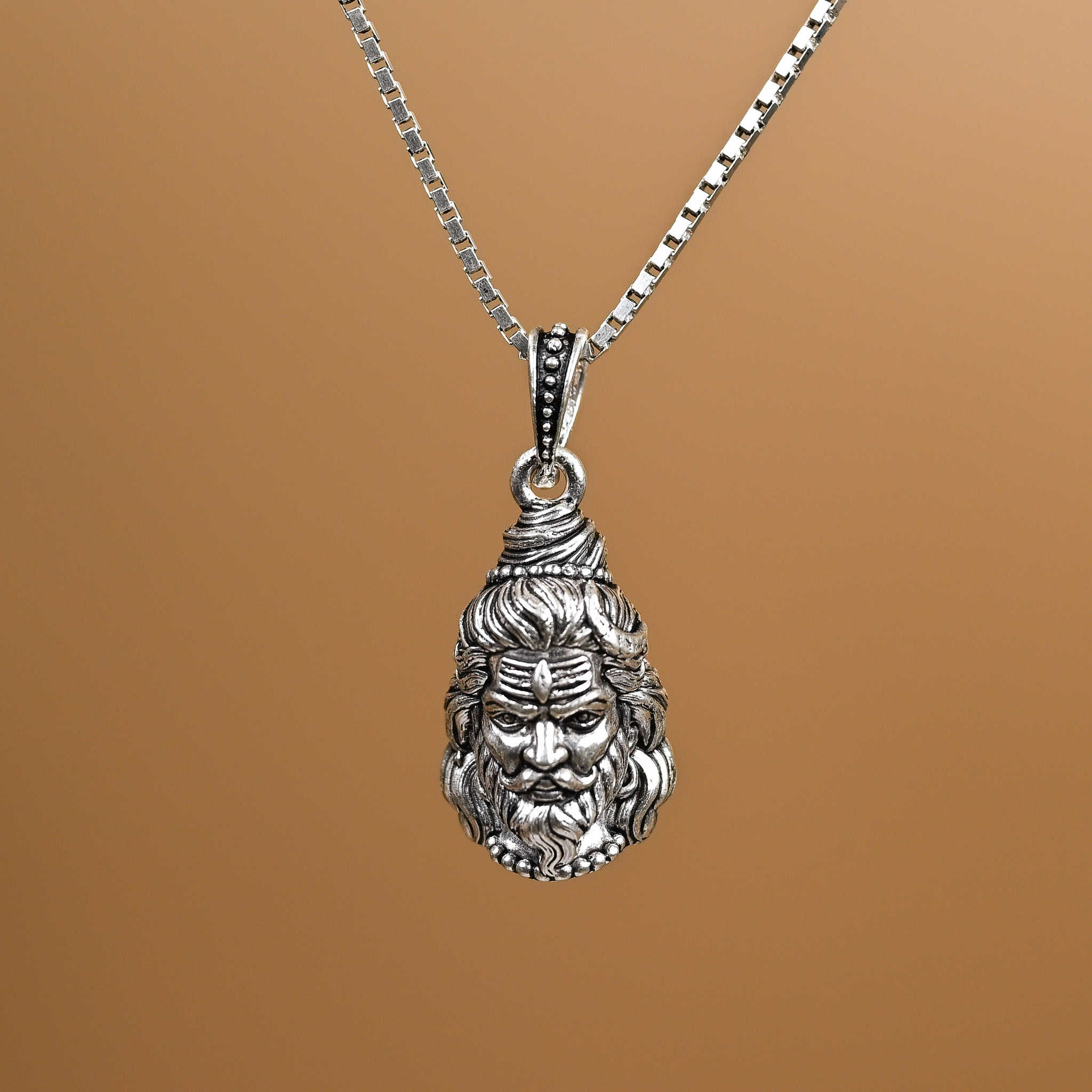 Mahakal Rudra Silver Pendant With Chain