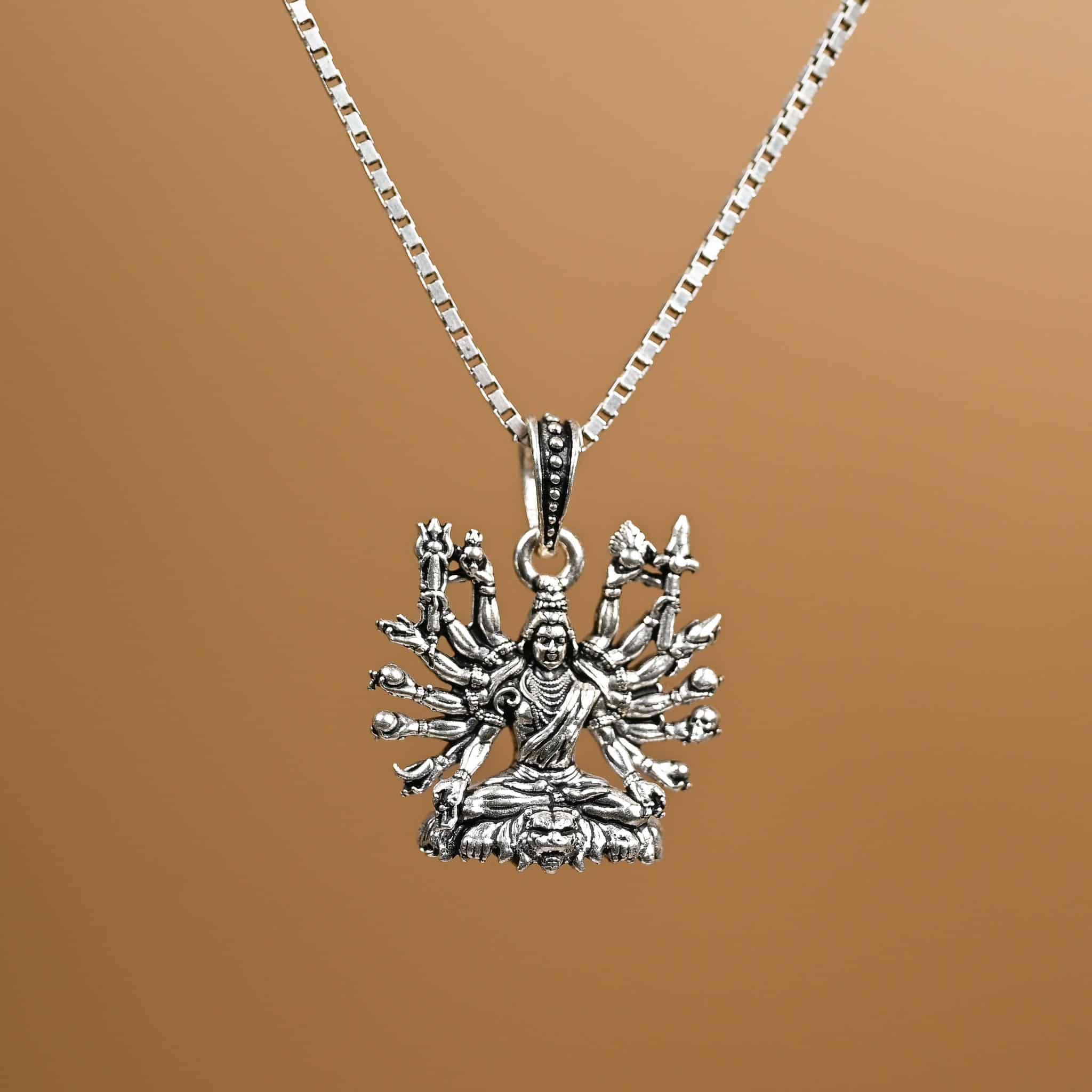 Shiva Mudra Silver Pendant With Chain