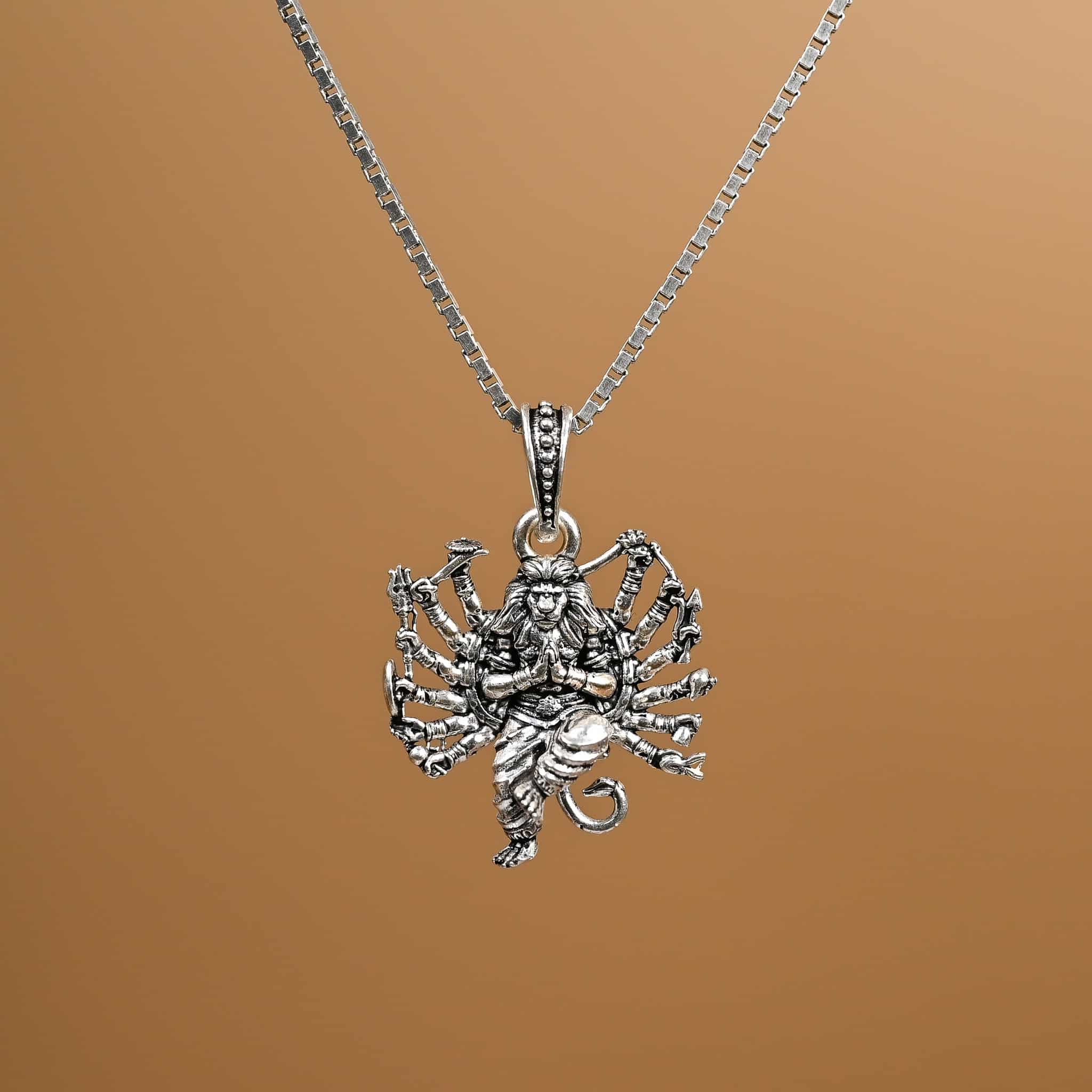 Narasimha Silver Pendant With Chain