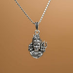 Shiva Trishul Silver Pendant With Chain