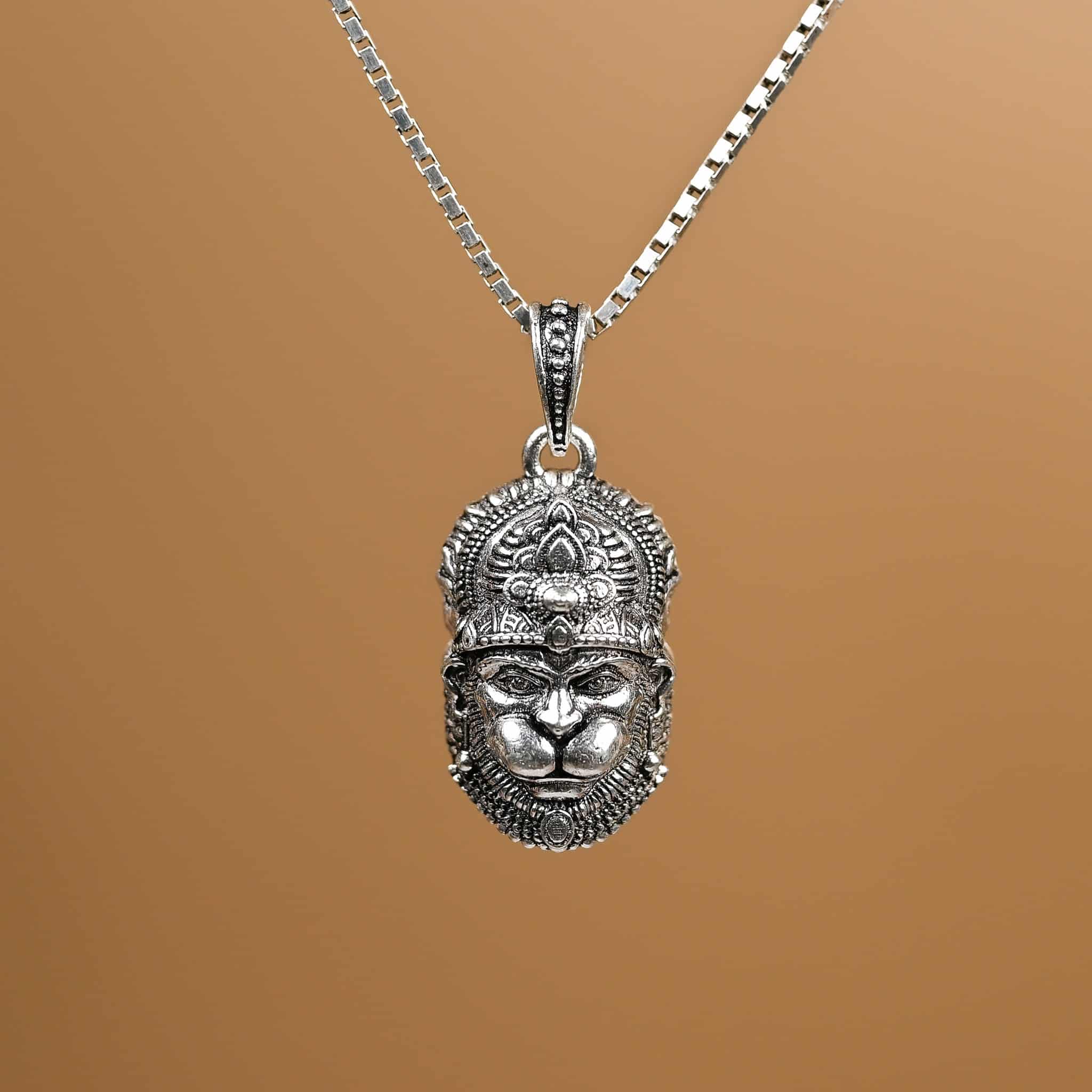Hanuman Silver Pendant with chain