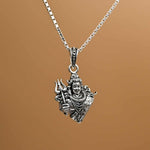Adiyogi Shiv Silver Pendant With Chain